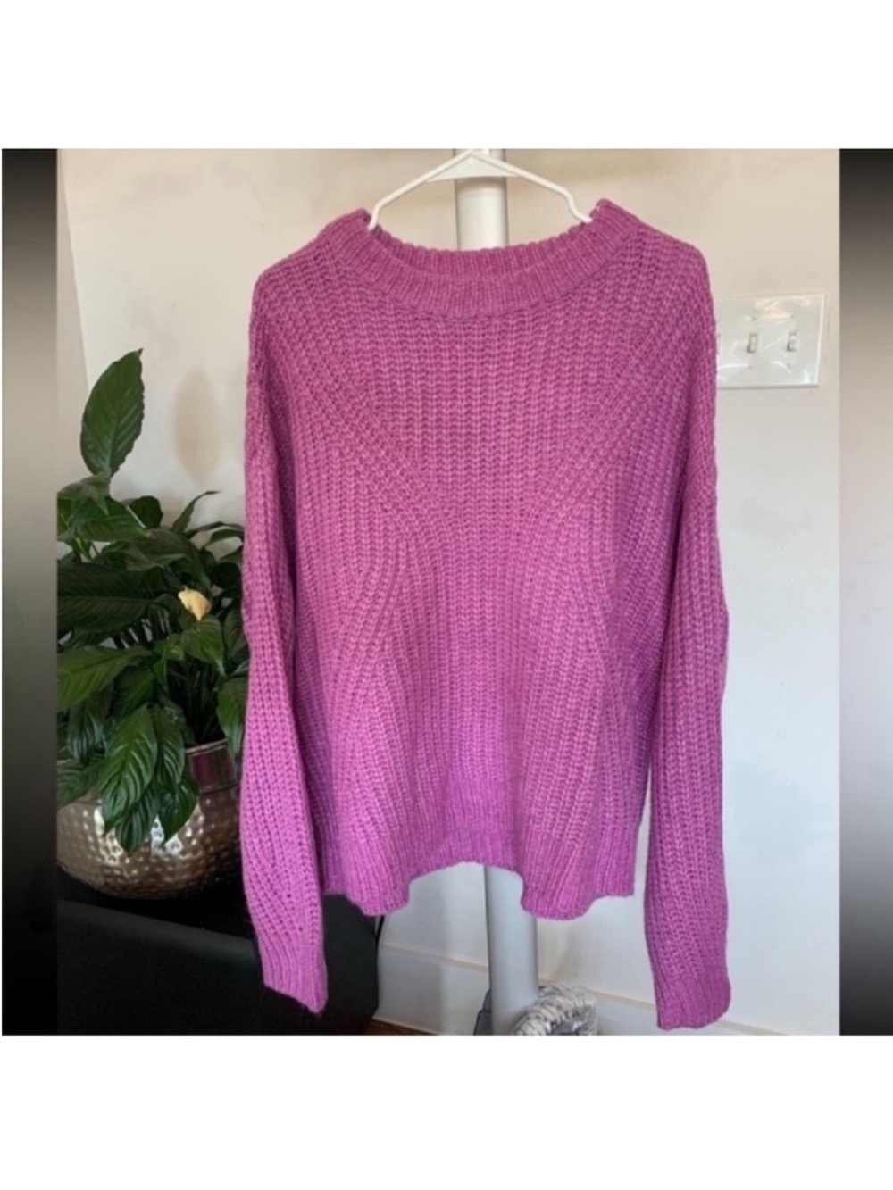 A New Day Plus Chunky Knit Ribbed pullover Sweater Sz XXL Pink crewneck